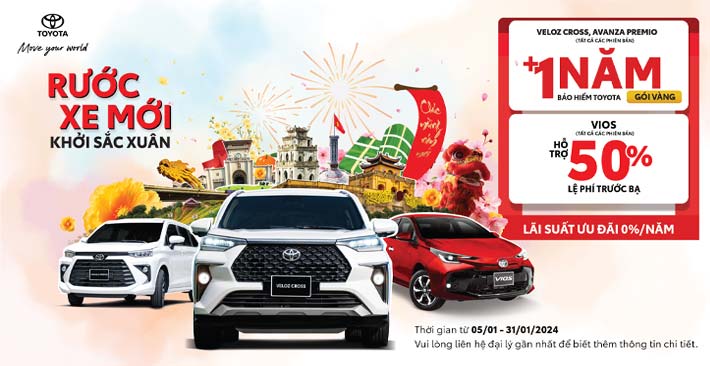 Toyota Hà Nam Khuyến Mại Hấp Dẫn Cho Loạt Xe Trong Tháng 1/2024